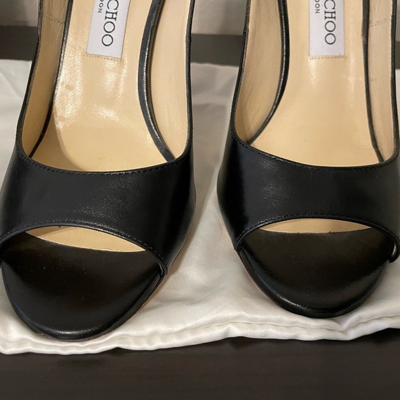 Jimmy Choo open toe ankle strap black heels 38 - Picture 4 of 13